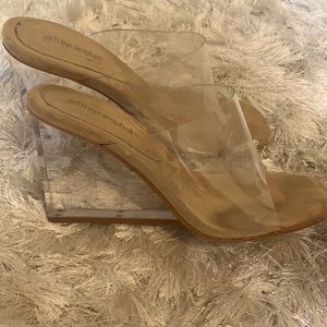 Clear wedge heels